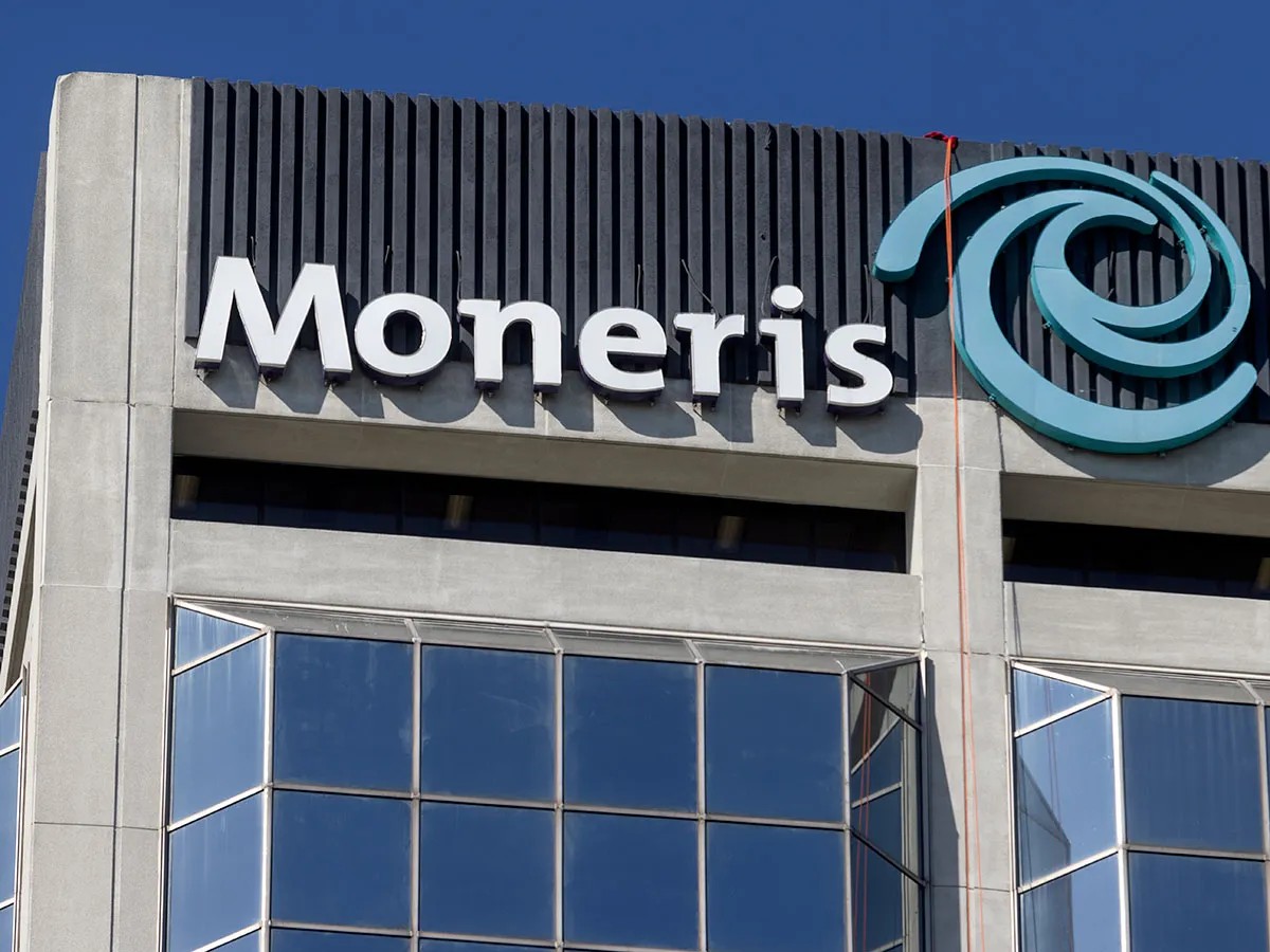Graphic representing the sale of Moneris to Francisco Partners for C$2.0 billion